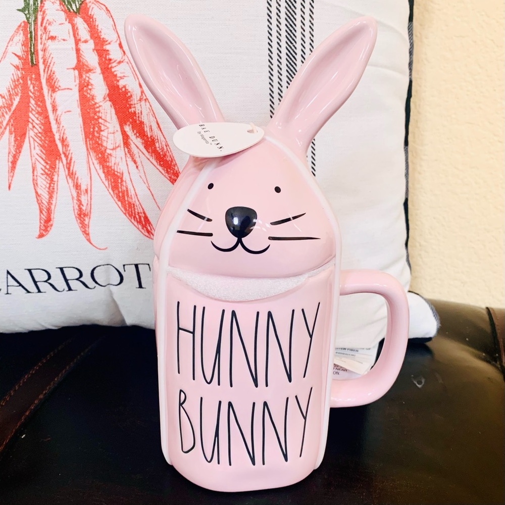 RAE DUNN HUNNY BUNNY EASTER MUG LID CANISTER PINK